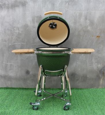Outdoor 48cm 18 Inch Kamado Grill Warna Hijau Stainless Steel
