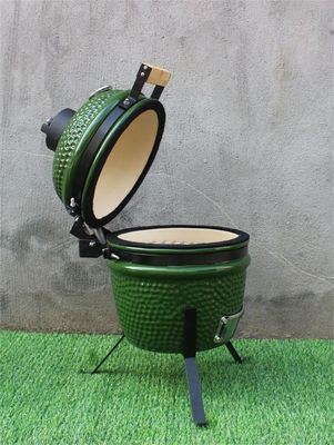 Warna Hijau 13 Inch Kamado Grill Peralatan Dapur Besi Lapis Hitam