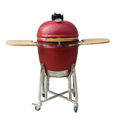 22 Inch Kamado Grill High Degree Fired Resistance Outdoor Charcoal Grill Warna merah