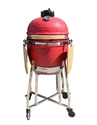 44cm Keramik Kamado Grill 17 Inch Peralatan Dapur Warna Merah Royal