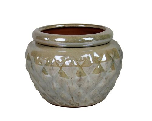 6.5 Inch Self Watering Glazed Ceramic Pot Untuk Tanaman 16.5x12.5cm