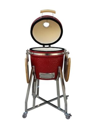 Warna Merah 39cm 15 Inch Kamado Grill Peralatan Dapur Stainless Steel