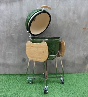 Outdoor 48cm 18 Inch Kamado Grill Warna Hijau Stainless Steel