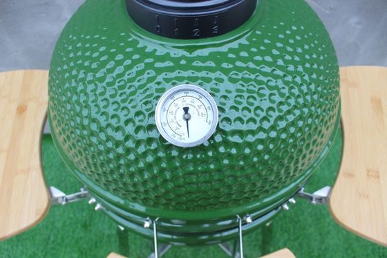 Outdoor 48cm 18 Inch Kamado Grill Warna Hijau Stainless Steel