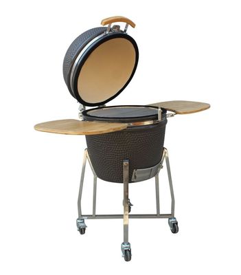 22 Inch Kamado Grill High Degree Fired Resistance Outdoor Charcoal Grill Warna abu-abu