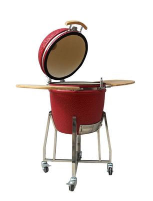 22 Inch Kamado Grill High Degree Fired Resistance Outdoor Charcoal Grill Warna merah