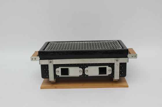 Keramik Batubara BBQ Grill Hibachi Grill Bentuk persegi panjang berwarna