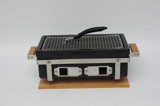 Keramik Batubara BBQ Grill Hibachi Grill persegi panjang dalam warna Hitam
