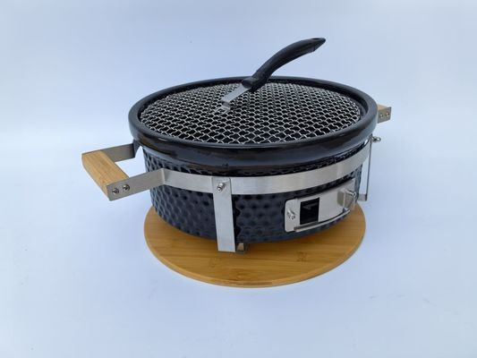 Keramik BBQ Grill Hibachi Grill Bulat dalam Warna Hitam