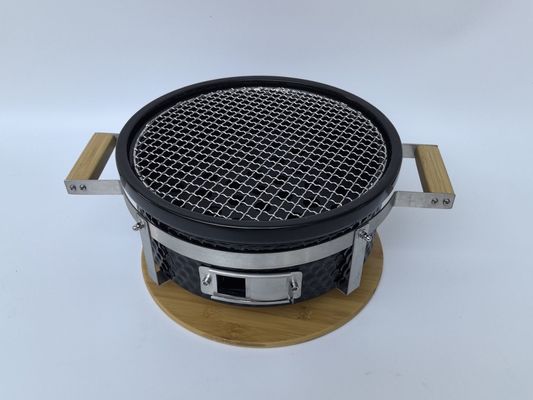 Keramik BBQ Grill Hibachi Grill Bulat dalam Warna Hitam