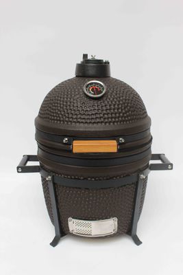 Outdoor Batubara 16 Inch Kamado Grill Keramik Matte Hitam Warna 40cm