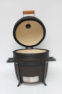 Outdoor Batubara 16 Inch Kamado Grill Keramik Matte Hitam Warna 40cm